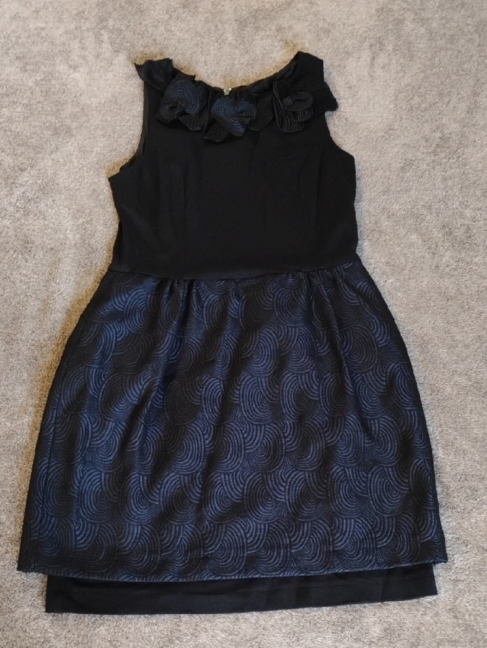 Taylor Navy And Black Swirl Dress